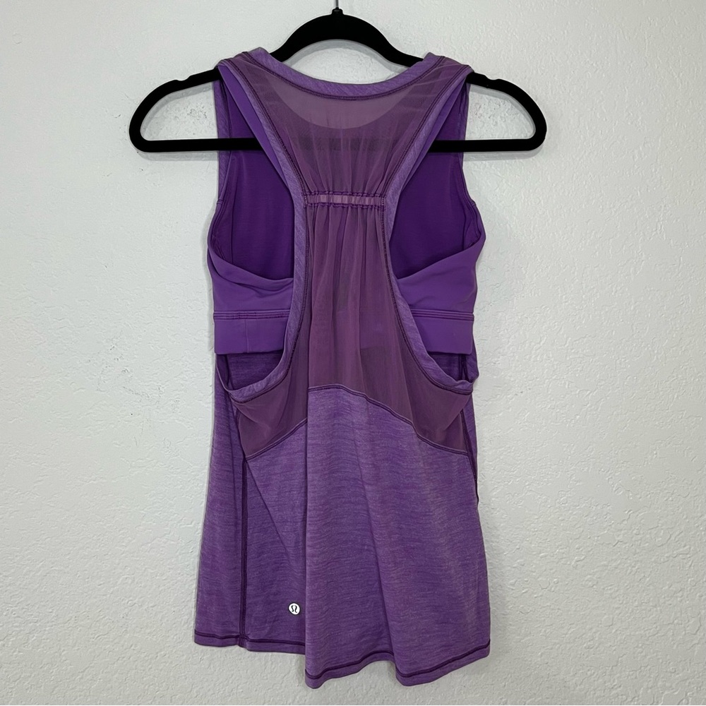 Lululemon Work The‎ Circuit Tank Top Women’s Size 8 Purple Built In Sports Bra - Picture 4 of 8